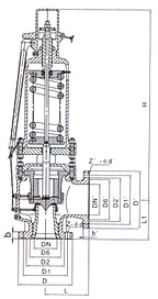 A48型高溫高壓全啟式安全閥結構圖