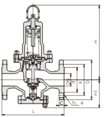Y42X型直接作用彈簧薄膜式減壓閥結構圖 Y42X型直接作用彈簧薄膜式減壓閥結構圖