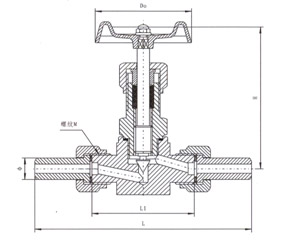 J21外螺紋針型閥結(jié)構(gòu)示意圖 J21外螺紋針型閥結(jié)構(gòu)示意圖